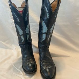 Vintage Tony Lama cowboy boots butterfly inlay